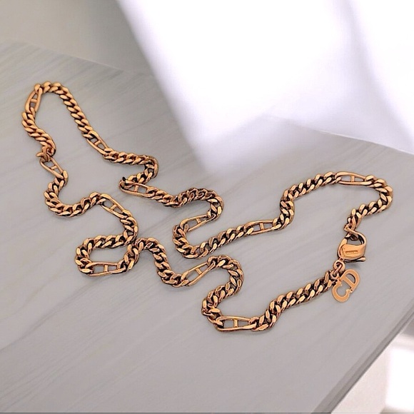 Christian Dior Germany Jewelry - Christian Dior Vintage 70's Gold Figaro Chain Necklace Made In Germany Excellent